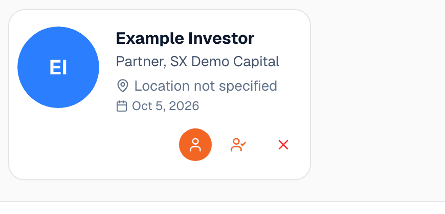 Silicon Xchange connections page showing an incoming connection request with accept and decline actions