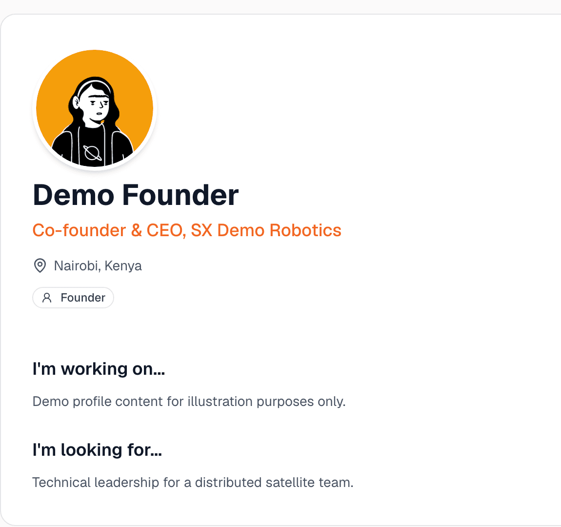 Silicon Xchange member profile page
